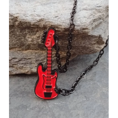 red guitar necklace