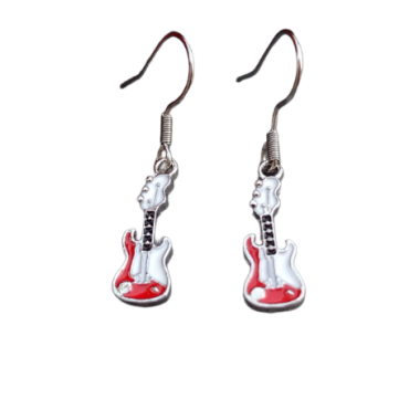 dainty guitar earrings