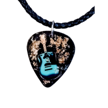 handmade resin guitar pick necklace