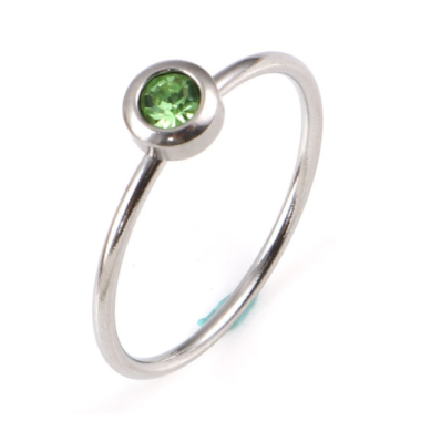 peridot dainty ring